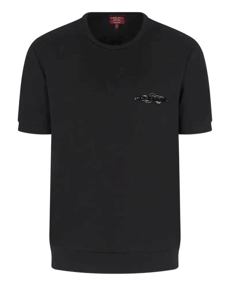 Giorgio Armani T-Shirt mit Logo-Stickerei - Blau Blau