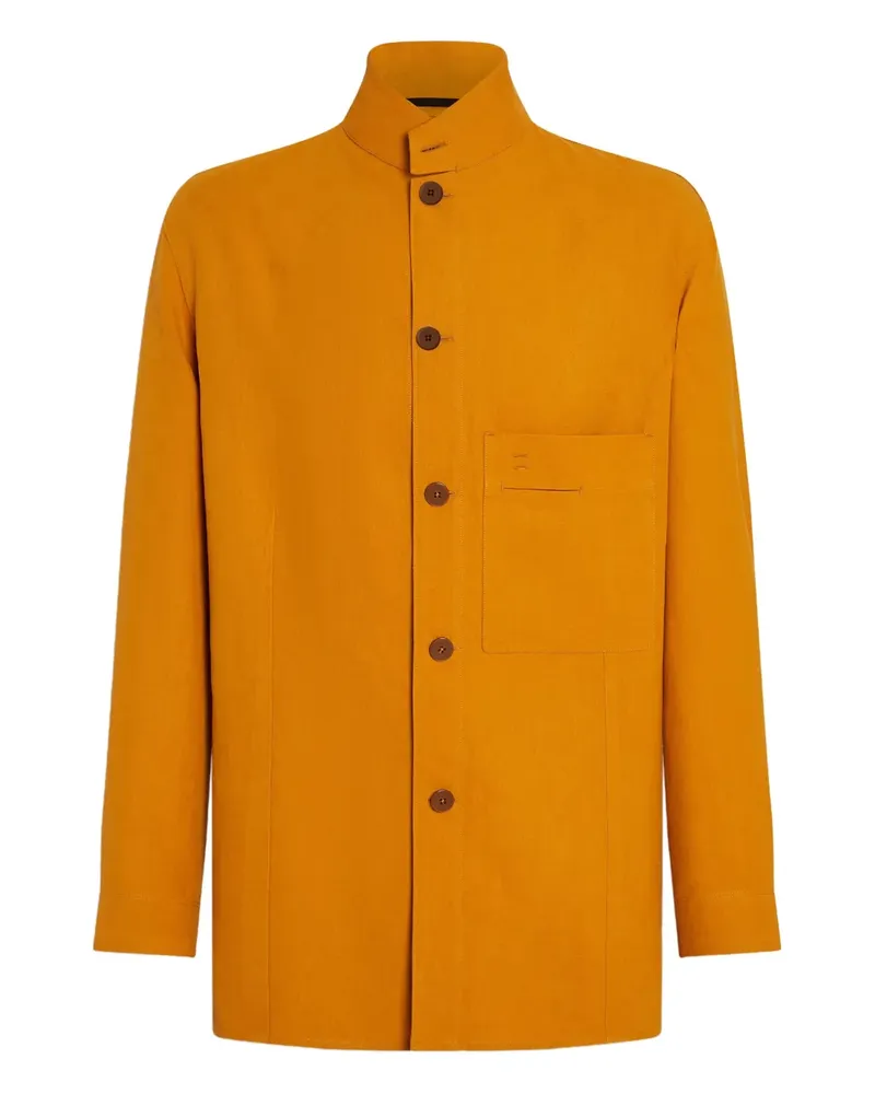Ermenegildo Zegna Oasi Lino Hemdjacke aus Leinen - Orange Orange