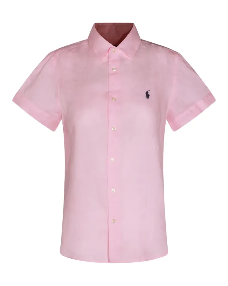 Ralph Lauren logo-embroidered linen shirt - Rosa Rosa