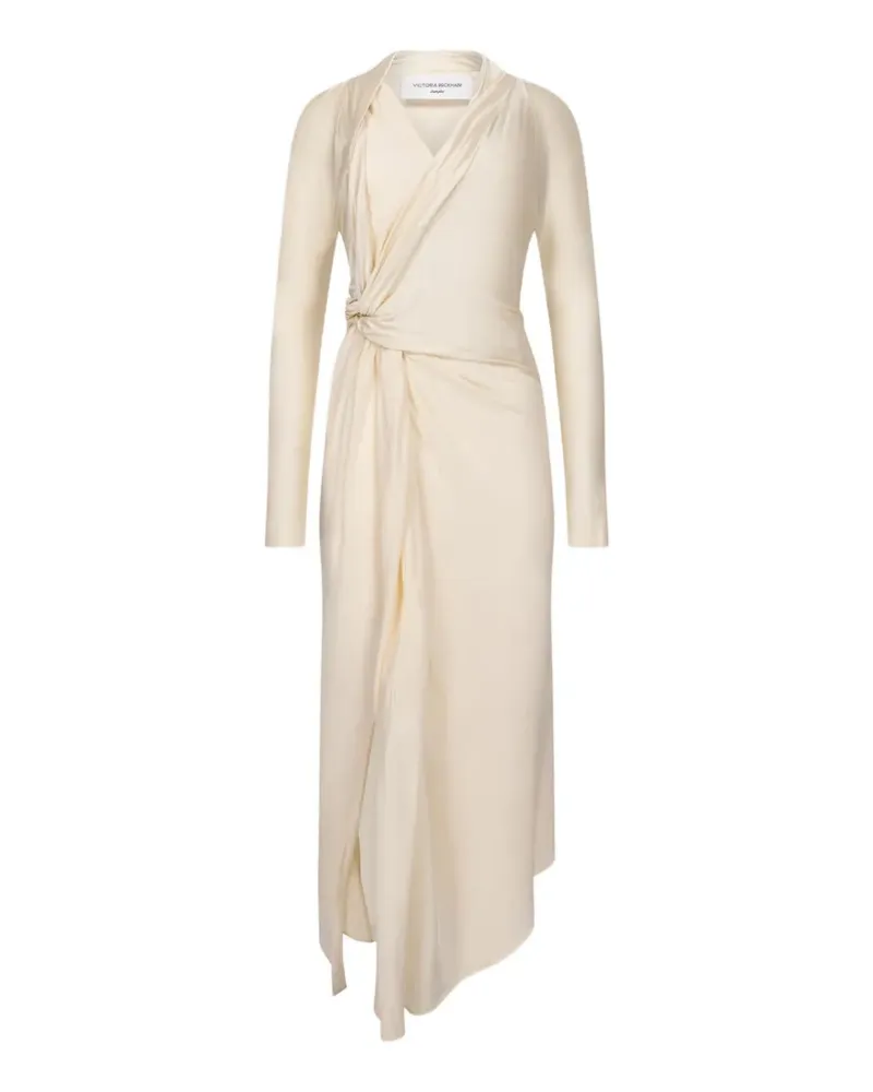 Victoria Beckham Lea Midikleid mit Knoten - Weiß Weiß