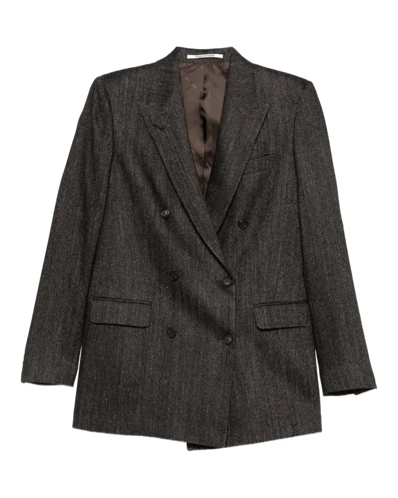 Tagliatore double-breasted herringbone-pattern blazer - Braun Braun
