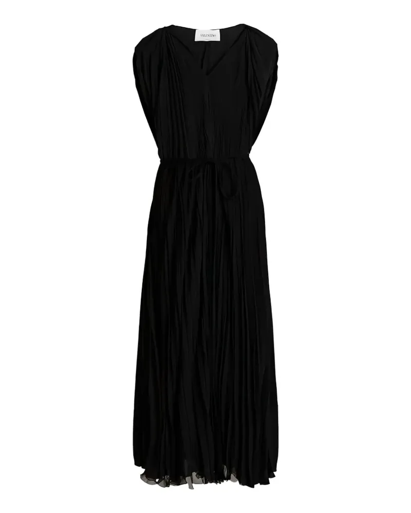 Valentino Garavani Maxikleid mit Wickeloptik und Falten - Schwarz Schwarz