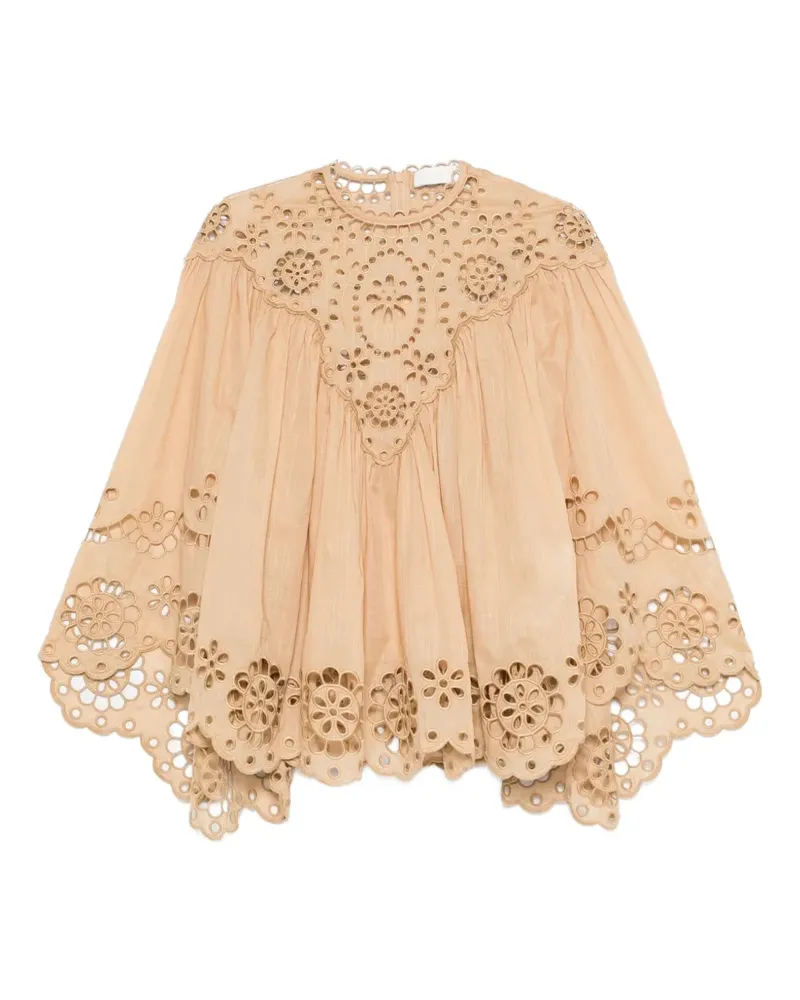 Zimmermann embroidered blouse - Nude Nude