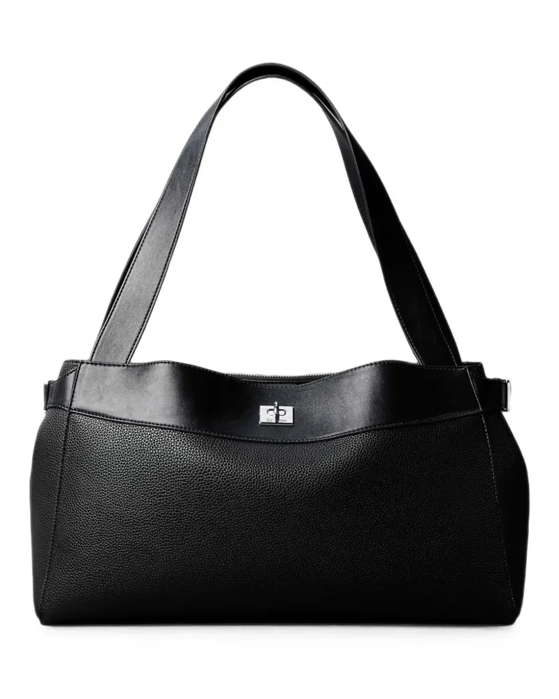 Calvin Klein Signature turn-lock tote bag - Schwarz Schwarz