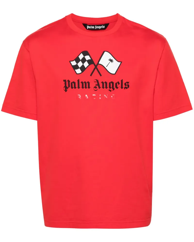 Palm Angels T-Shirt mit Logo-Print - Rot Rot
