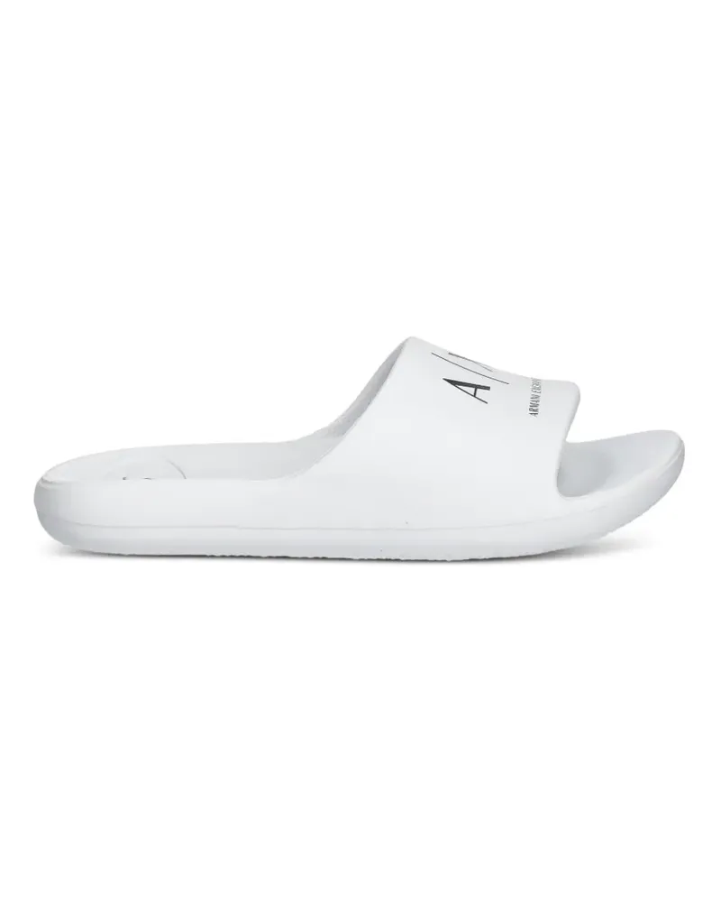 Armani Exchange logo-print open-toe slides - Weiß Weiß
