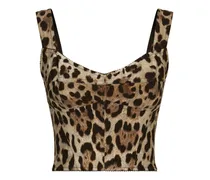 KIM DOLCE&GABBANA Korsett-Top mit Leoparden-Print - Nude