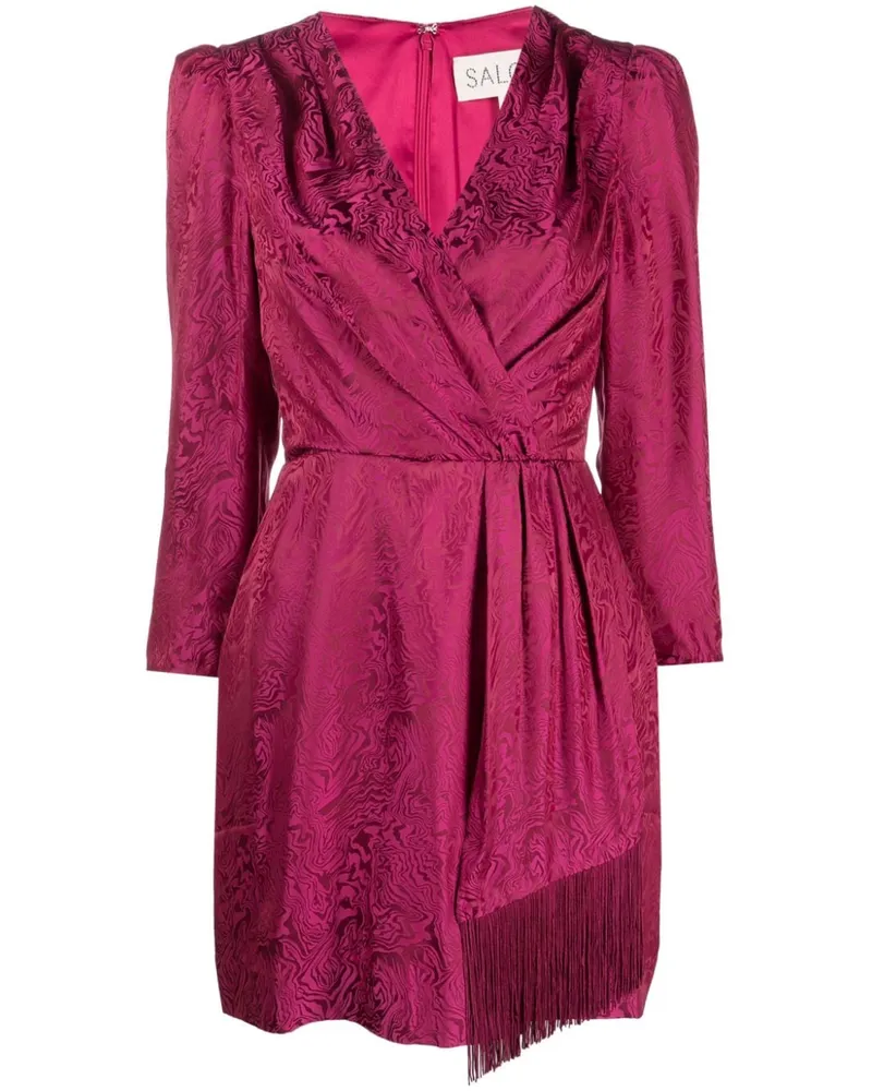 Saloni Maxikleid mit abstraktem Muster - Rosa Rosa