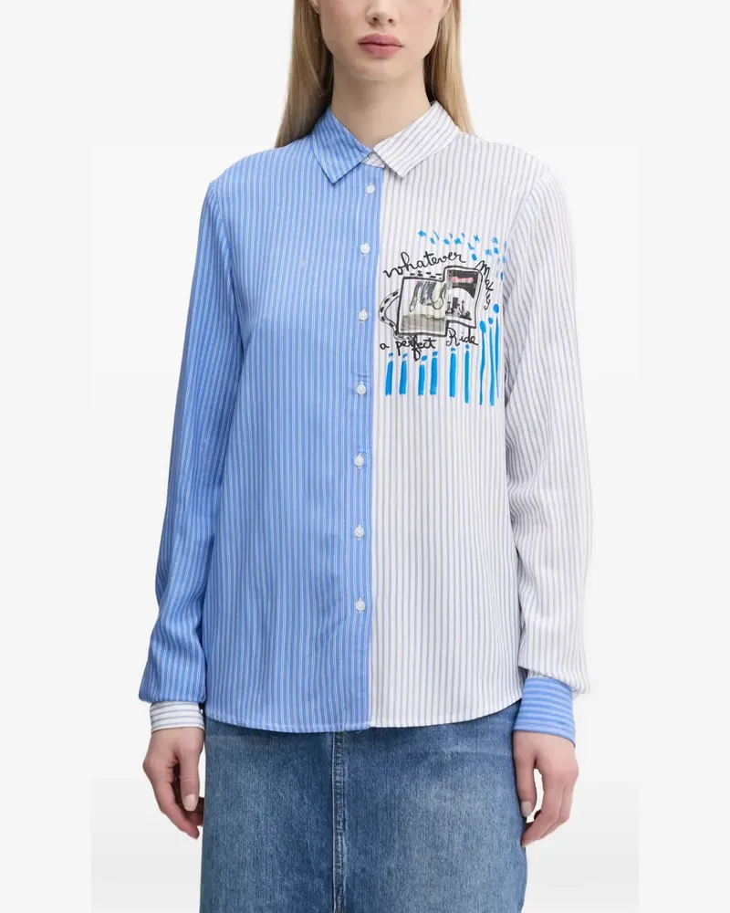 Desigual Perfect Ride Hemd mit Streifen-Print - Blau Blau