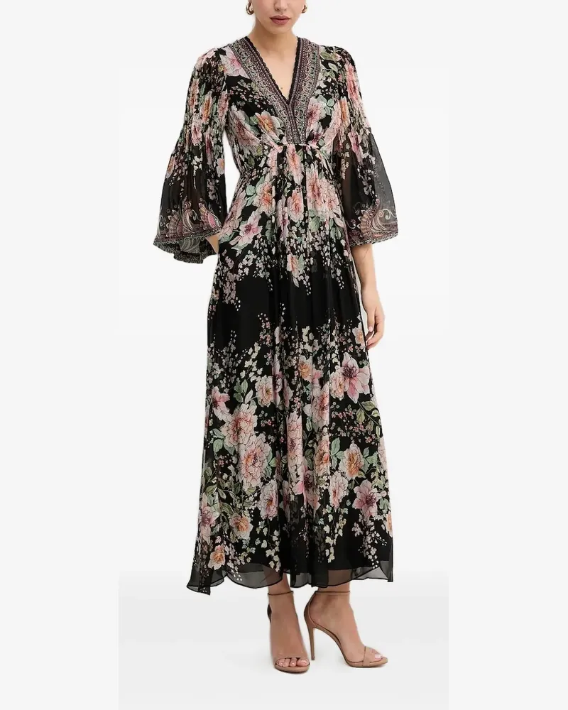 Hale Bob Alanna Maxikleid mit Blumenmuster - Schwarz Schwarz