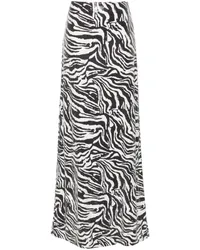 ROTATE Birger Christensen Maxirock mit Zebra-Print Weiß