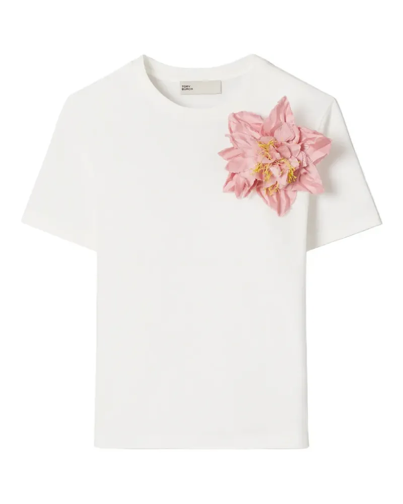 Tory Burch embellished cotton T-shirt - Weiß Weiß