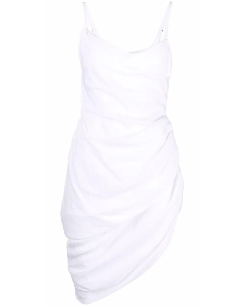 Jacquemus La Robe Saudade Minikleid mit Drapierung - Weiß Weiß
