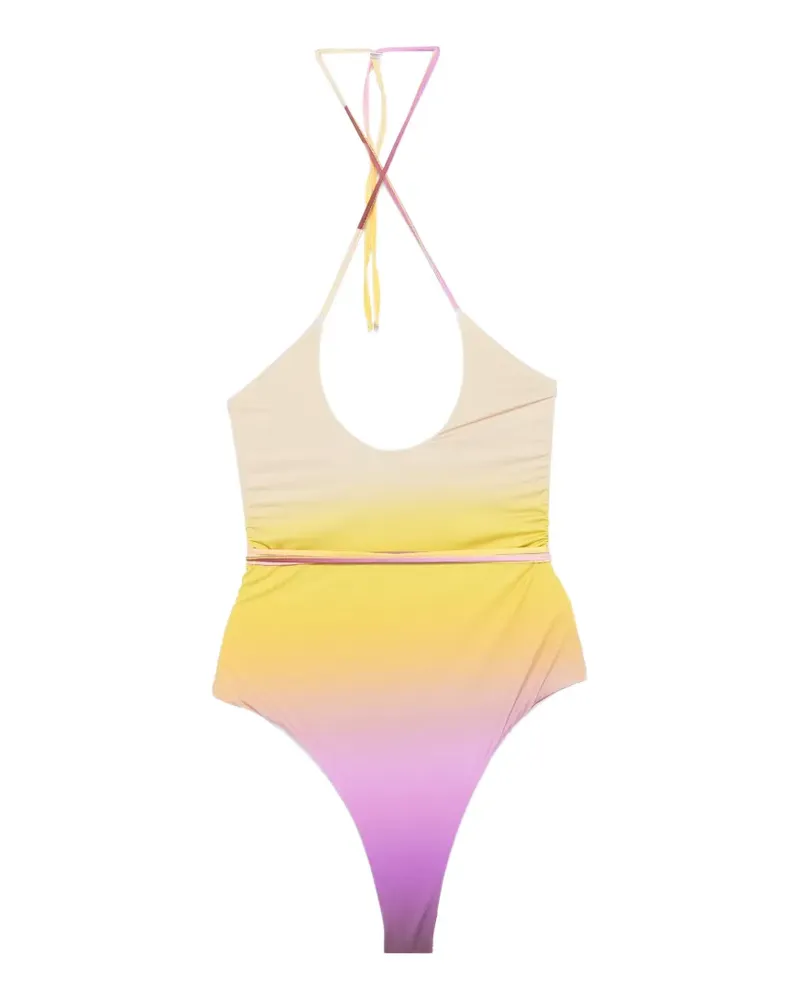 ATTICO ombré halterneck swimsuit - Gelb Gelb