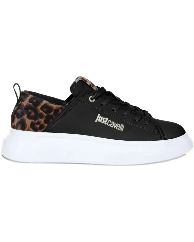 Just Cavalli Sneakers mit Leoparden-Print - Schwarz Schwarz