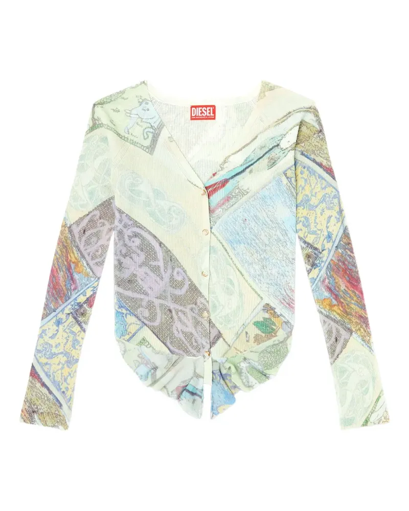 Diesel Cropped-Cardigan mit Print - Blau Blau