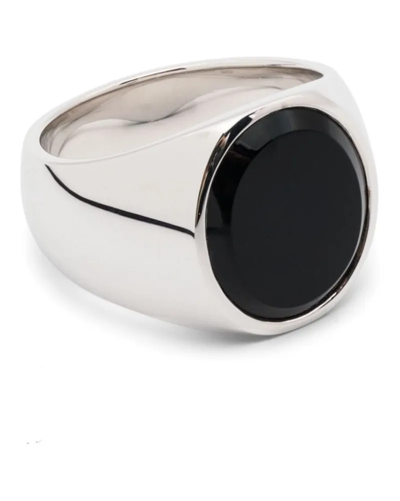 Tom Wood Oval polished onyx ring Silber