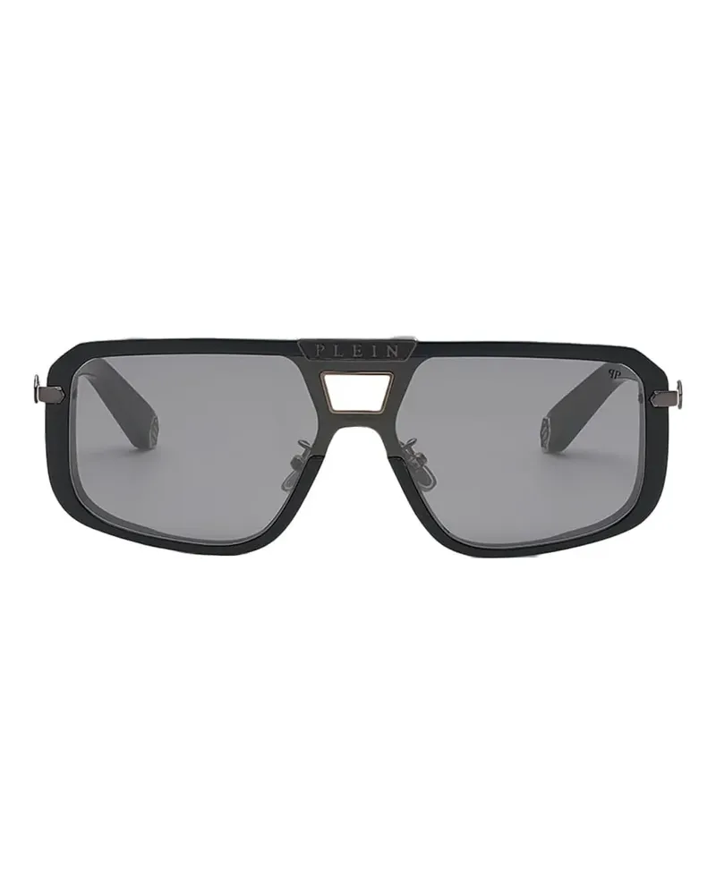 Philipp Plein Sonnenbrille mit Shield-Gestell - Schwarz Schwarz