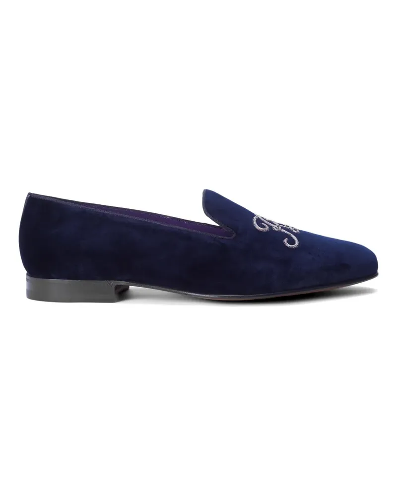 Ralph Lauren Alonzo bullion-embroidered velvet loafers - Blau Blau