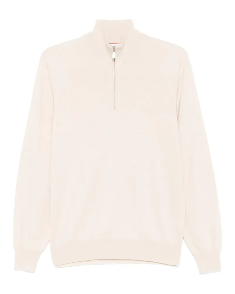 Brunello Cucinelli Pullover mit kurzem Reißverschluss - Nude Nude