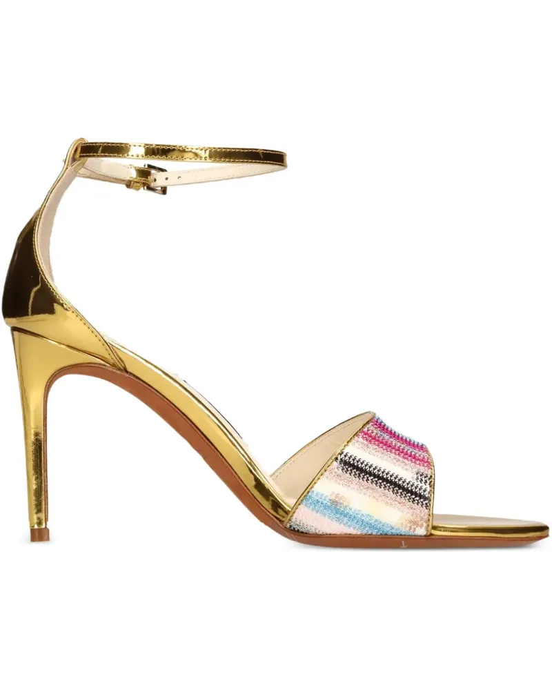 Missoni Gestreifte Sandalen im Metallic-Look 90mm - Gold Gold