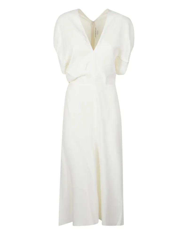Victoria Beckham V-neck midi dress - Weiß Weiß