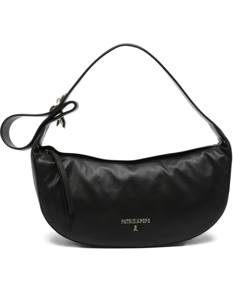 Patrizia Pepe Mittelgroße New Moon Schultertasche - Schwarz Schwarz