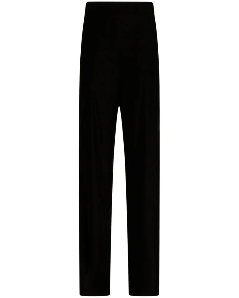 Etro Straight-Leg-Hose in Samtoptik - Schwarz Schwarz