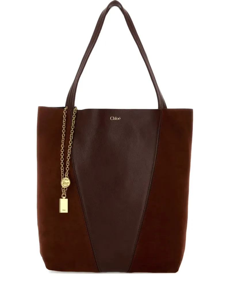 Chloé Spin leather suede tote bag - Braun Braun