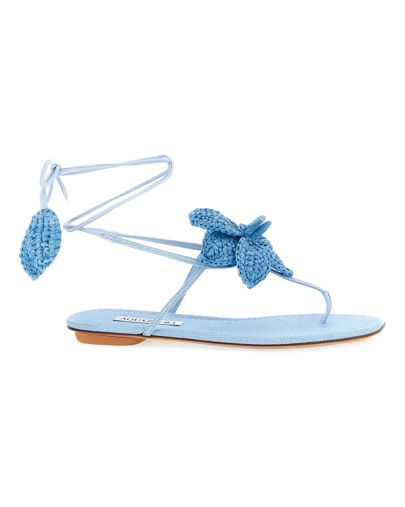 Aquazzura Calypso raffia-embellished sandals - Blau Blau