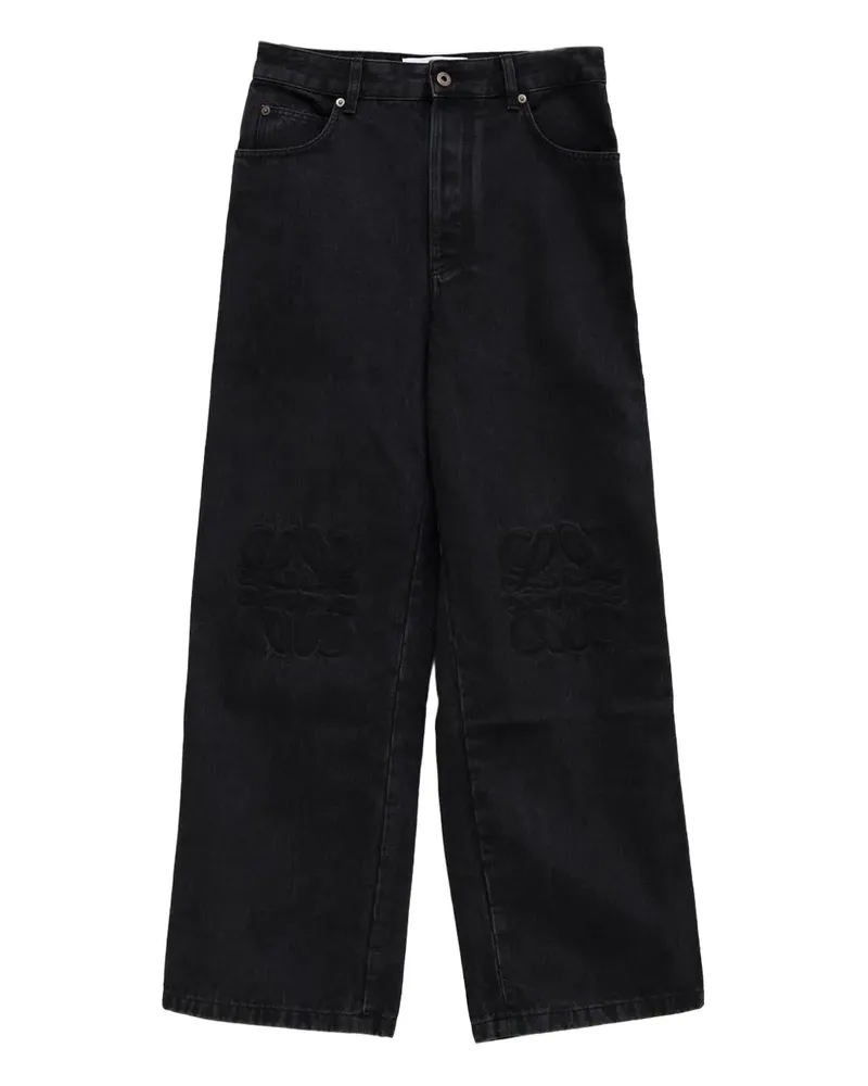 Loewe Jeans mit Logo-Stickerei - Schwarz Schwarz