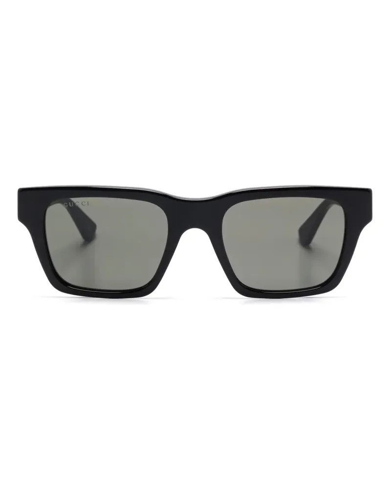 Gucci Sonnenbrille mit eckigem Gestell - Schwarz Schwarz