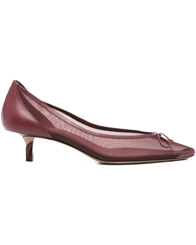 Jacquemus bow-embellished mesh pumps - Rot Rot