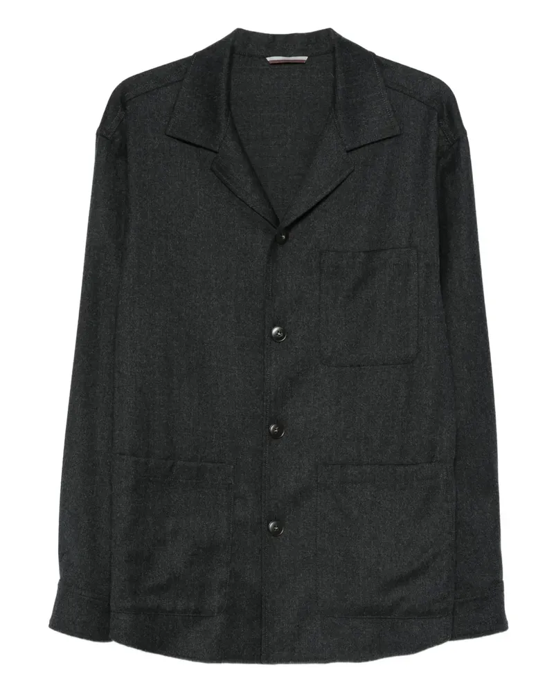 Canali Geknöpfte Hemdjacke - Grau Grau