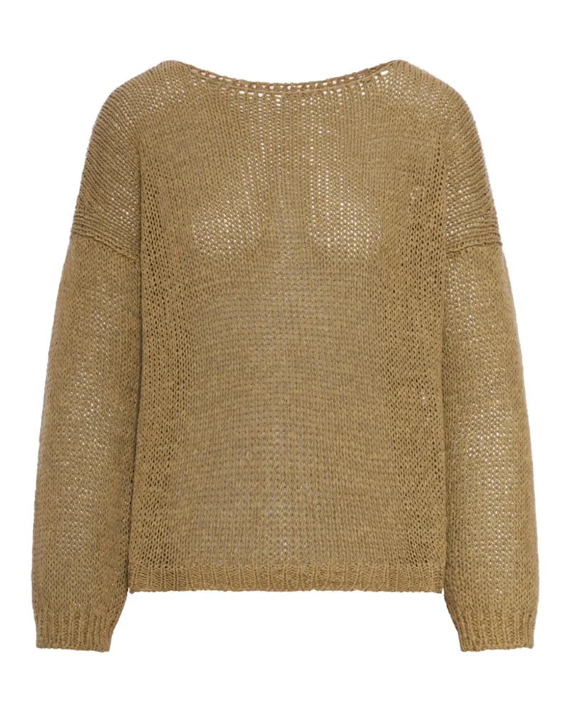 Roberto Collina Pullover mit Lochstrickmuster - Nude Nude