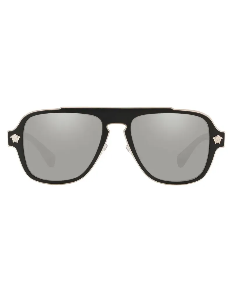 Versace Eckige Sonnenbrille - Schwarz Schwarz