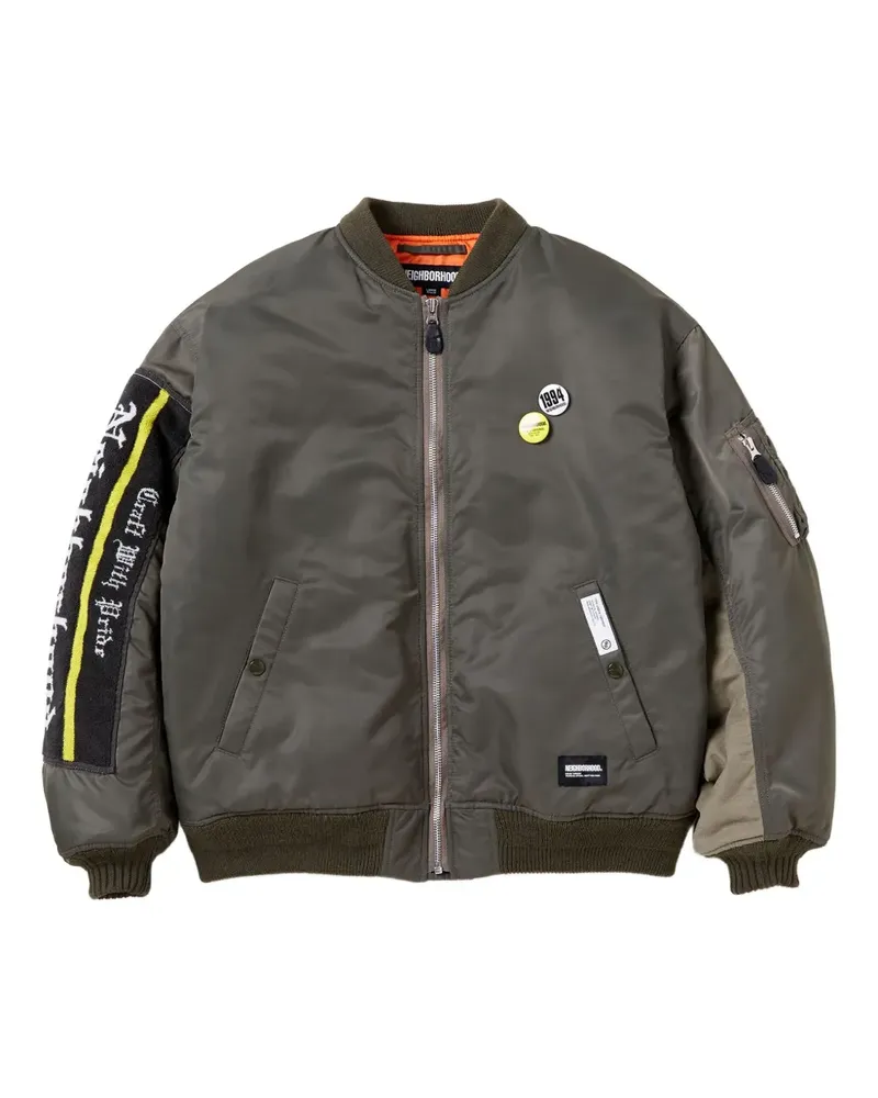Neighborhood Bomberjacke mit besticktem Patch - Grün Grün