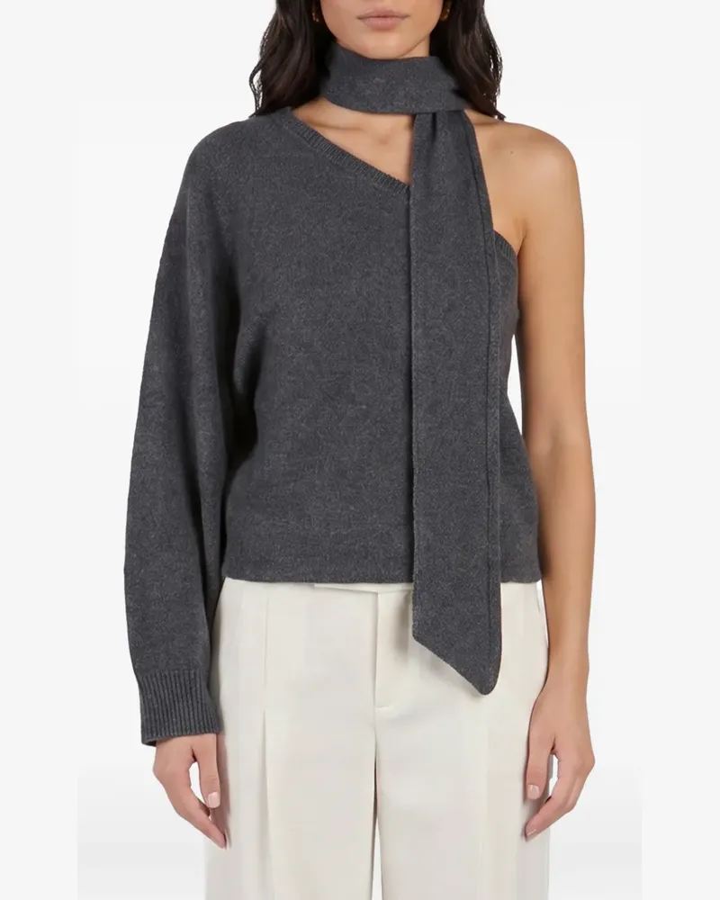 Federica Tosi One-Shoulder-Pullover mit Schaldetail - Grau Grau