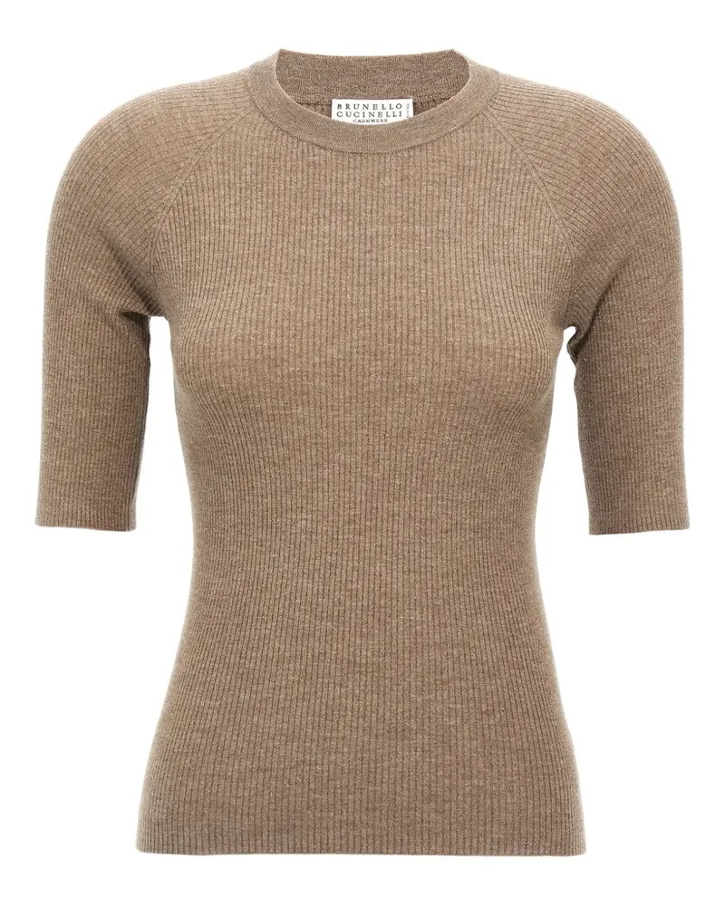 Brunello Cucinelli Gerippter Kaschmirpullover - Braun Braun