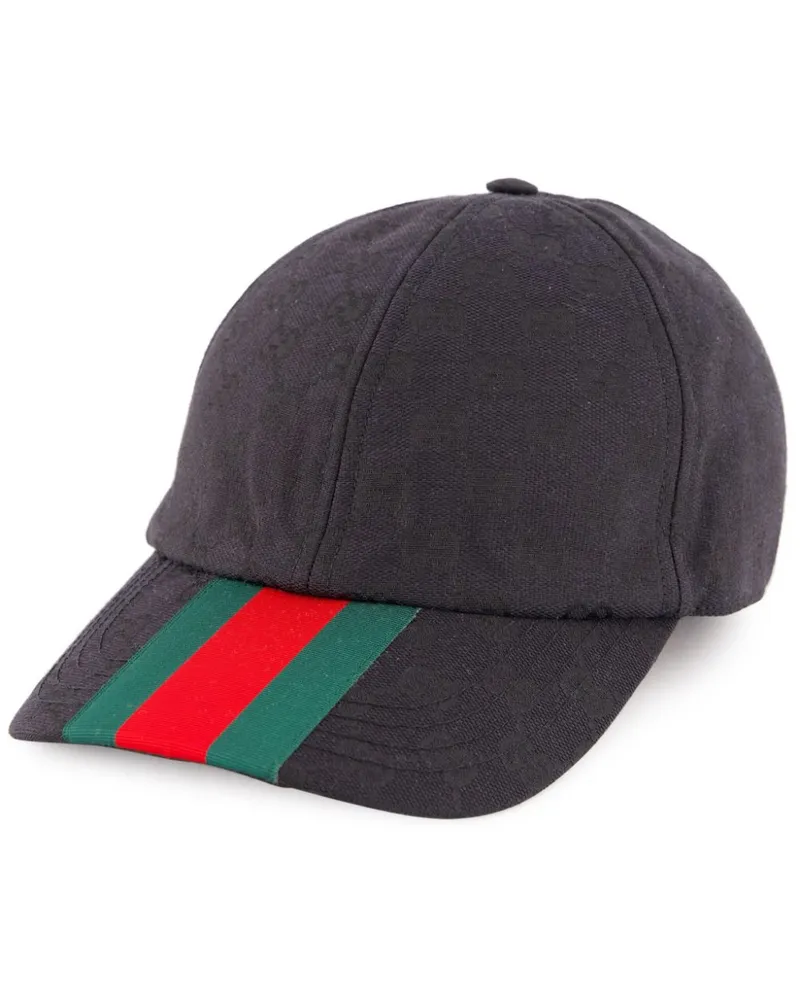 Gucci Baseballkappe mit Web-Detail - Schwarz Schwarz