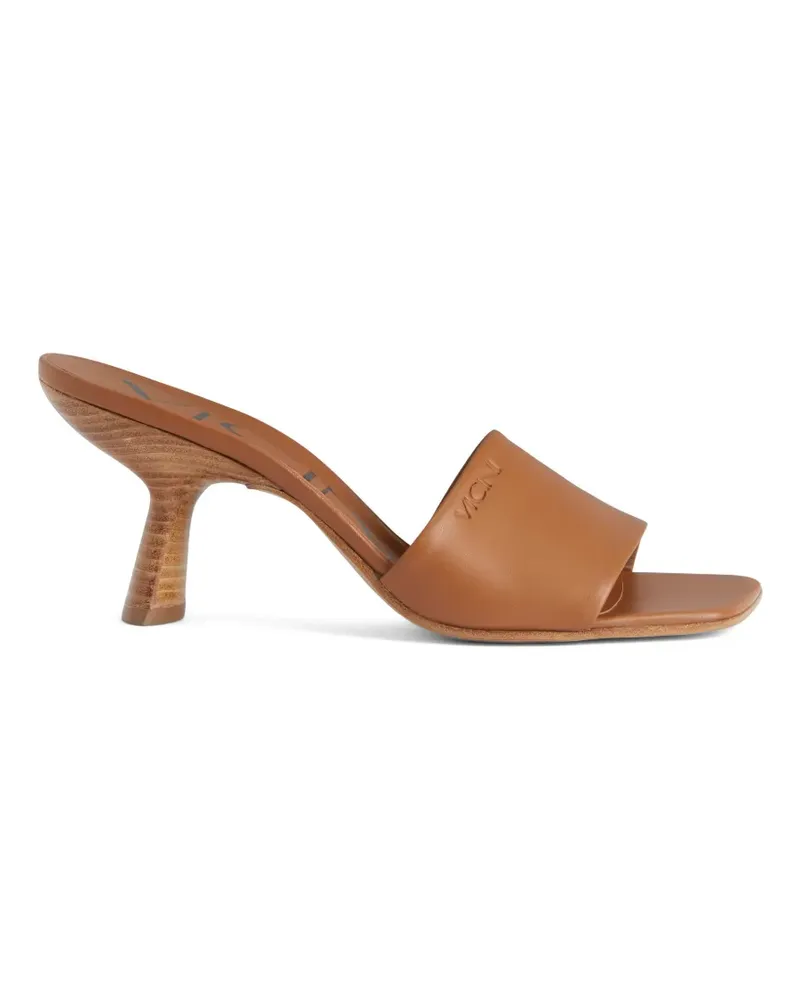 Giuseppe Zanotti square-toe leather mules - Braun Braun