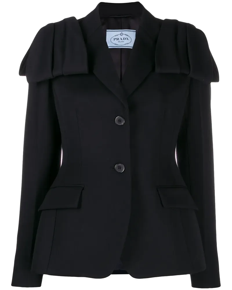 Prada Blazer mit Klappendetails - Schwarz Schwarz