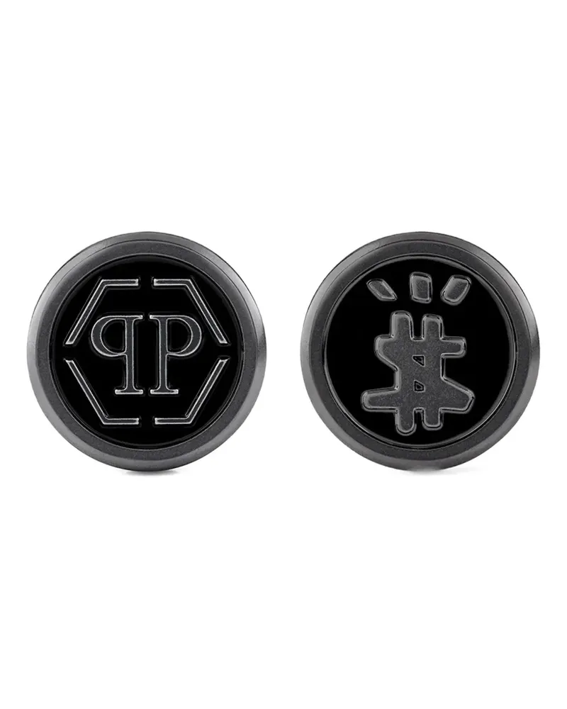 Philipp Plein Manschettenknöpfe mit Logo-Gravur - Grau Grau