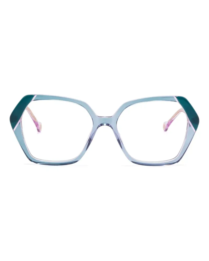 Carolina Herrera New York Brille mit geometrischem Gestell - Blau Blau