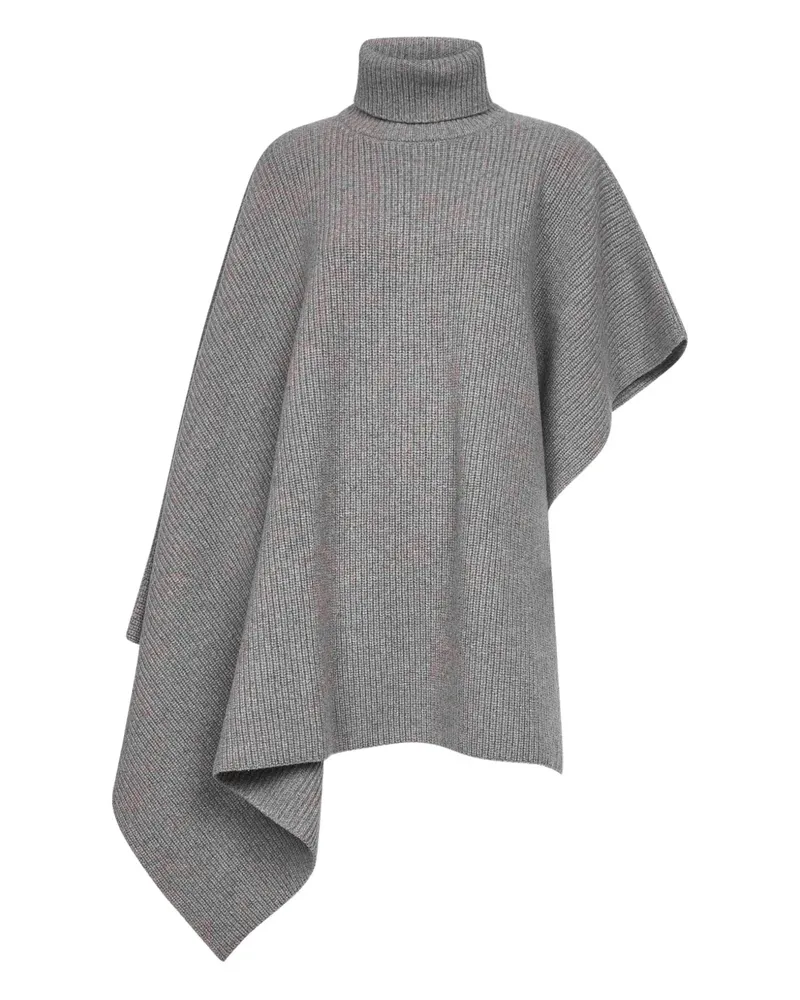 Stella McCartney Asymmetrischer Rollkragen-Poncho - Grau Grau