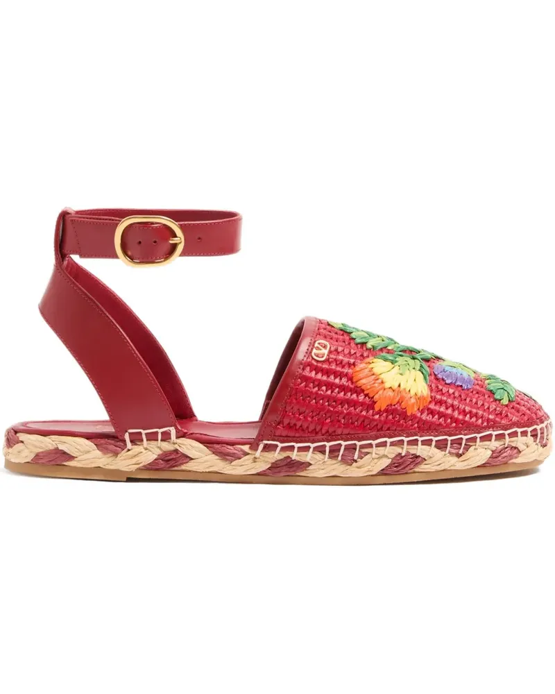 Valentino Garavani Bribri Espadrilles mit Blumenstickerei - Rot Rot