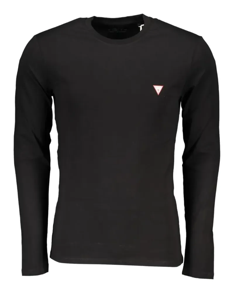 Guess Langarmshirt mit Logo-Patch - Schwarz Schwarz