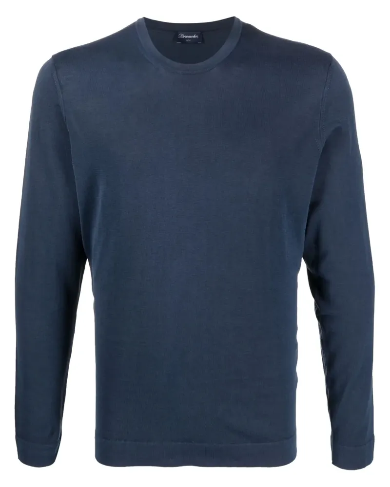 Drumohr  Klassisches Langarmshirt - Blau Blau