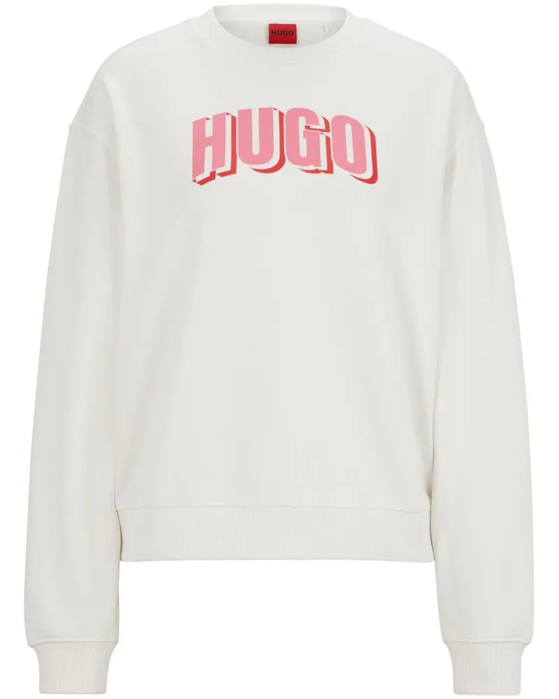 HUGO BOSS Sweatshirt mit Logo-Print - Weiß Weiß