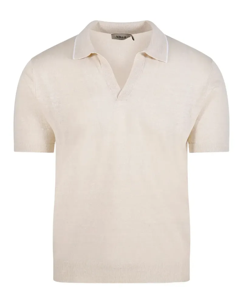 Altea Dennis open-collar knitted t-shirt - Nude Nude